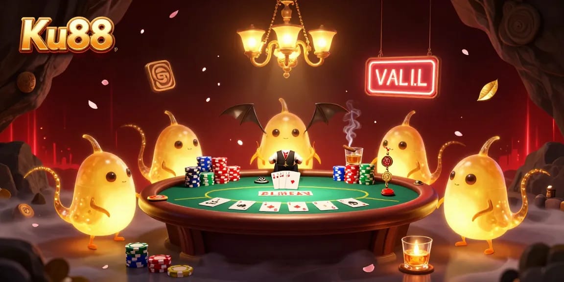 Bet on Ku88 at an enchanting glowworm-lit cave casino with exciting poker action.