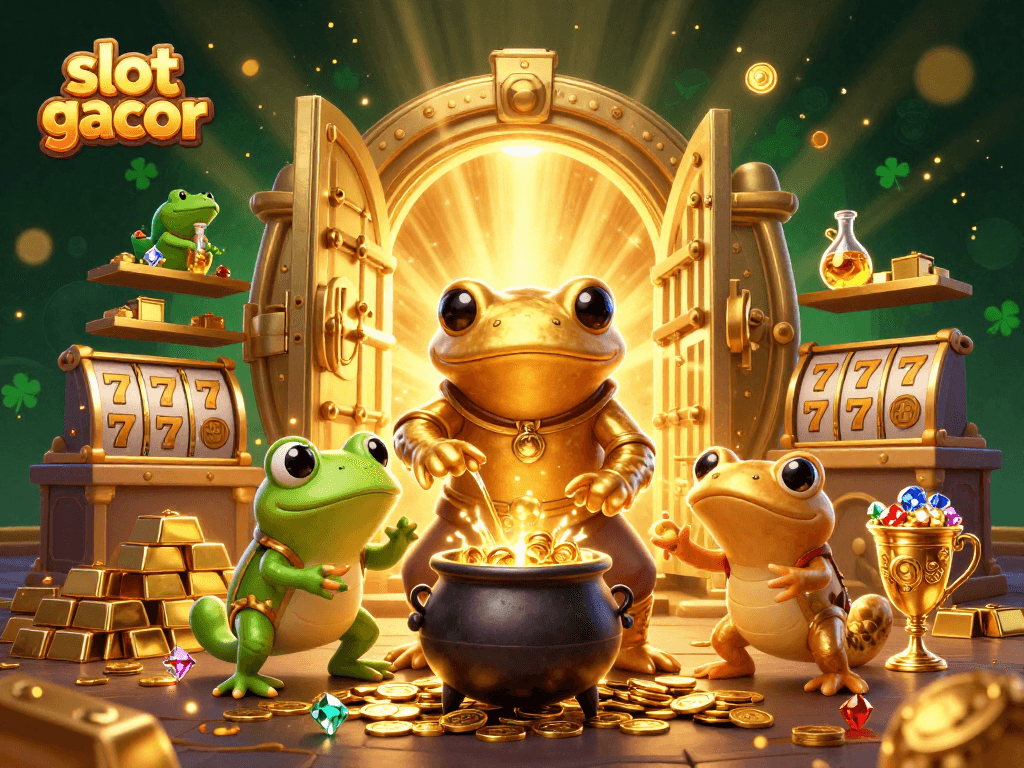 Gambarkan slot gacor dengan alkimia keemasan dan simbol slots yang menambah daya tariknya.