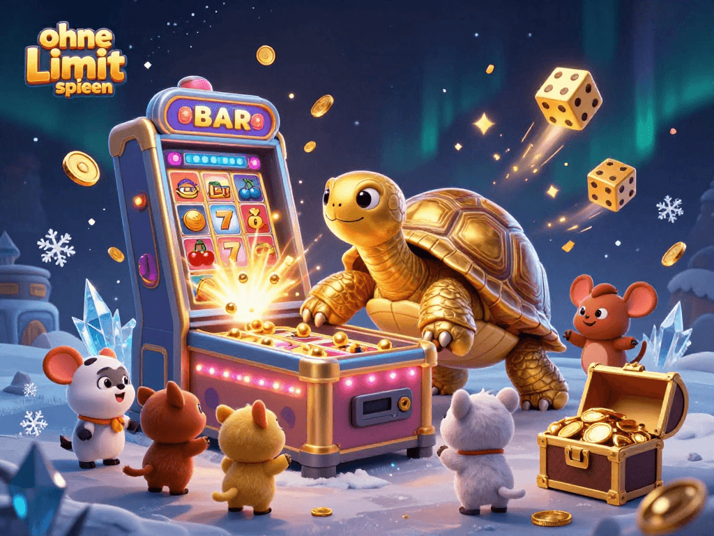 Engage in ohne Limit spielen with this vibrant casino scene full of excitement and gaming elements.