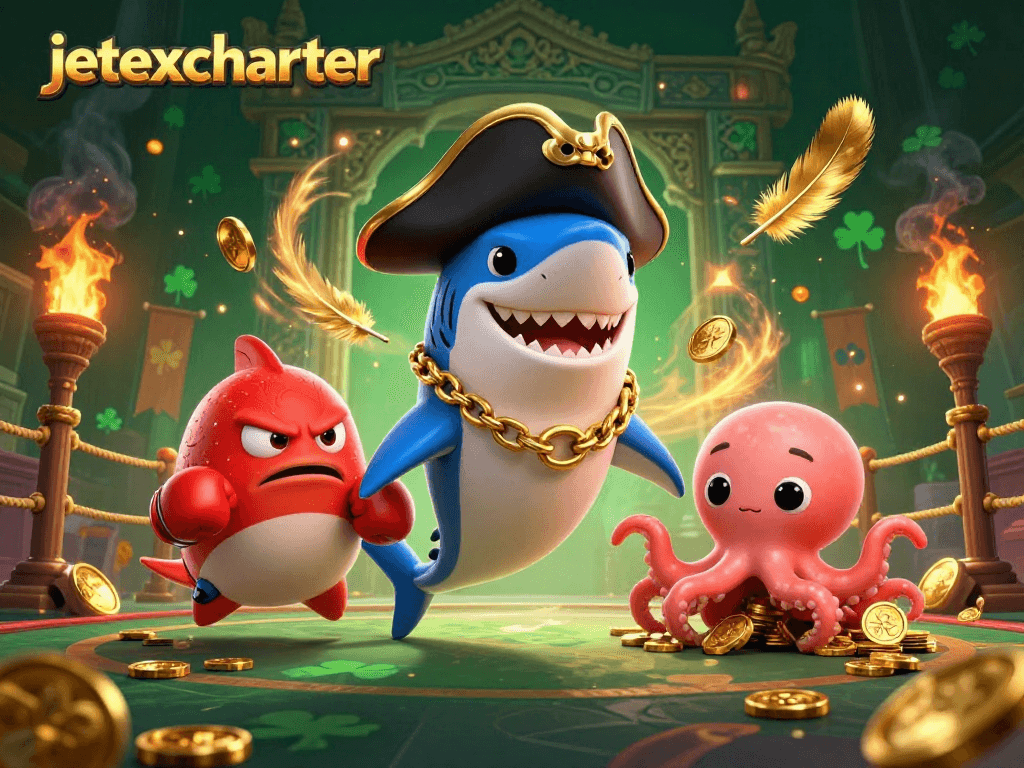 Bet on adventure with jetexcharter's vibrant 3D pirate-themed gambling scene filled with excitement.