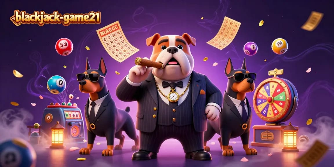 Experience the excitement of blackjack-game21 with engaging 3D mafia characters and vibrant casino elements.