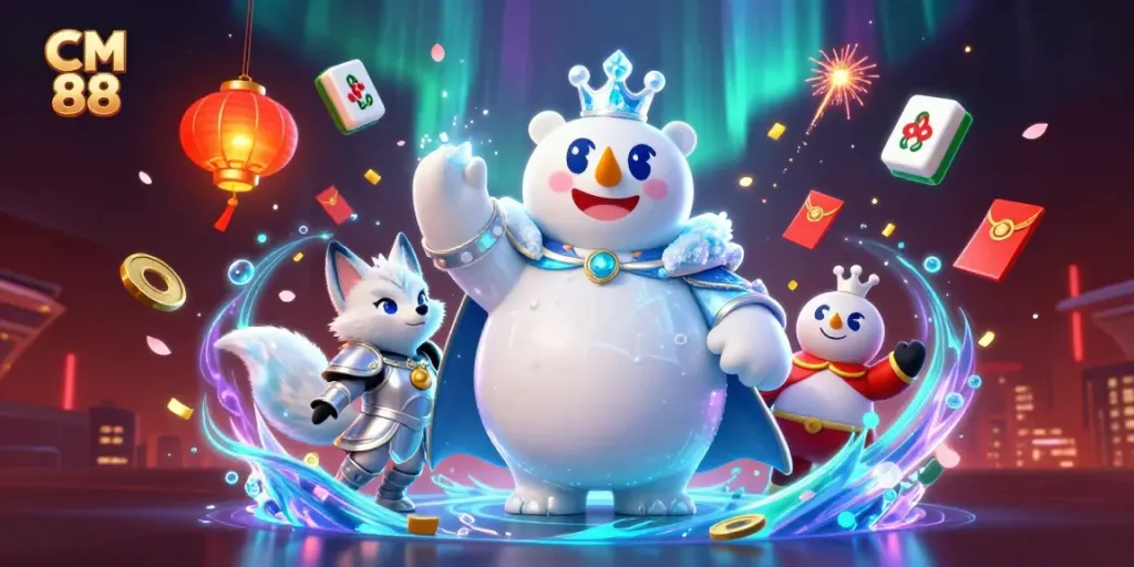 Experience the thrill of CM 88 with a vibrant scene filled with casino elements and enchanting characters.