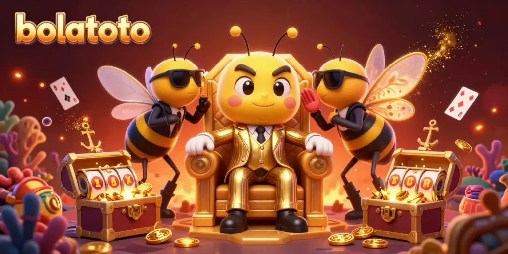 Experience bolatoto thrills as cartoon characters immerse in a vibrant casino environment.