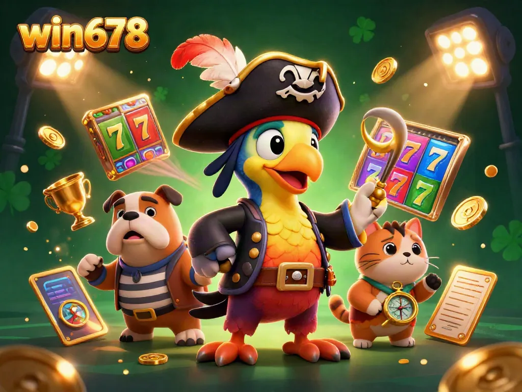 Experience thrilling slots action with win678 featuring colorful reels, jackpot counters, and animated characters.