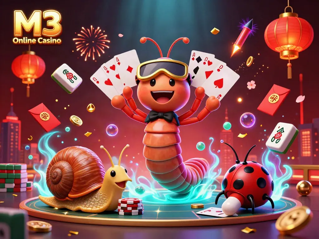 Experience vibrant gameplay at M3 Online Casino with our thrilling characters and festive elements.