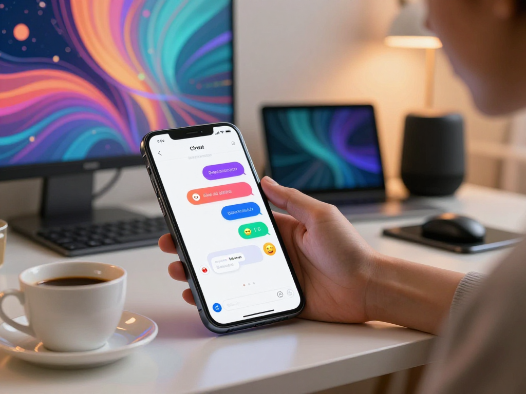 Engaging conversation on a smartphone reflecting the concept of porn ai chat
