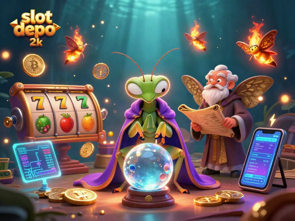Spin the reels with excitement at slot depo 2k alongside mystical characters in a vibrant 3D scene.