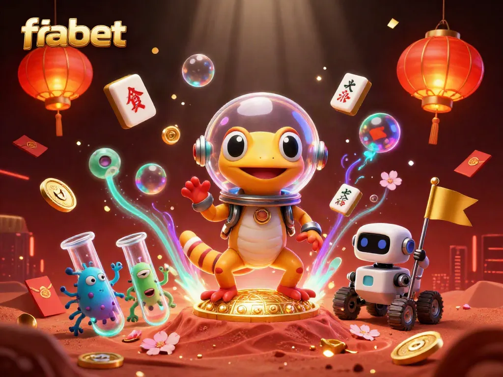 Fabet offers an exciting gaming experience with a vibrant casino scene at the Martian landscape.