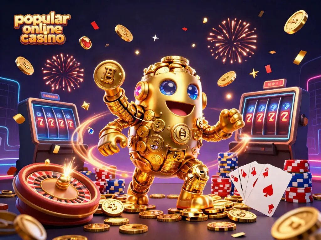 Experience the thrill of a popular online casino with golden golem and dynamic casino elements.