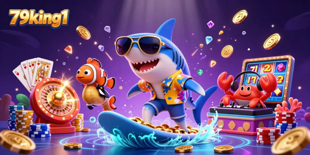 Experience the thrill of wins with the vibrant 79king1 casino illustration featuring dynamic gaming elements.