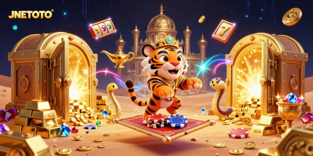 Spin for fortune with JNETOTO's enchanting casino adventure featuring a tiger sultan!
