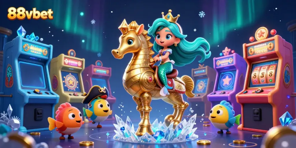 Experience thrilling gaming with 88vbet as cartoon characters engage in vibrant casino action.