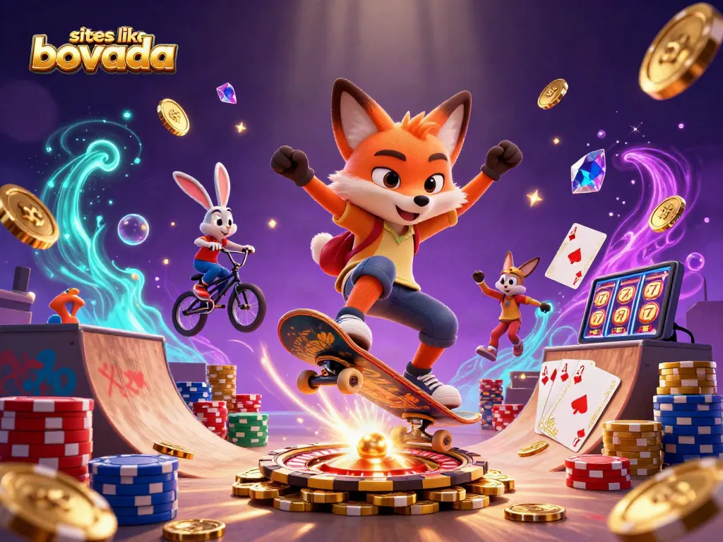 Experience thrilling action with sites like bovada featuring vibrant 3D casino illustrations.