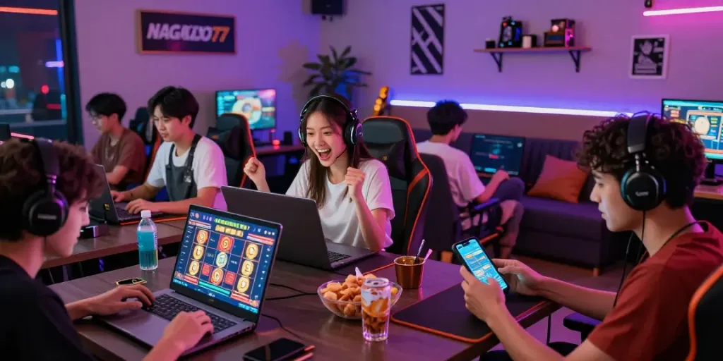 Pengalaman bermain NAGASLOT77 di lounge permainan online yang modern dan energik.