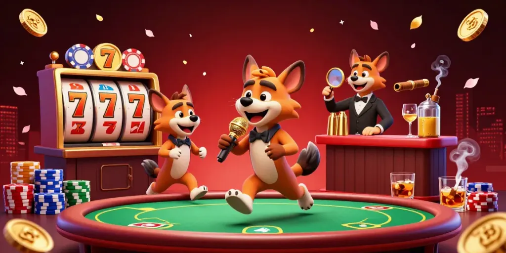 Experience the excitement at bosjoko's casino, featuring lively hyenas in a vibrant, immersive environment.