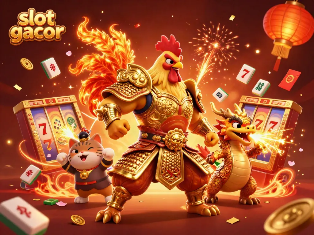 Experience winning with slot gacor in this vibrant 3D casino-inspired illustration.